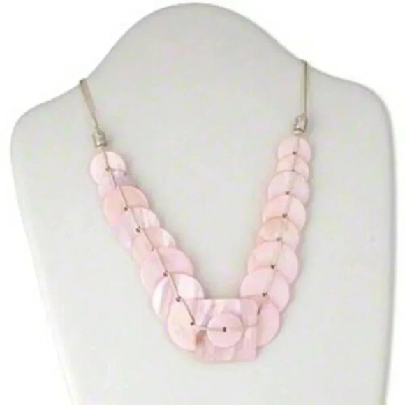 Handcrafted Avant Garde Pink Freshwater Pearl Shell Statement Necklace - Picture 1 of 1